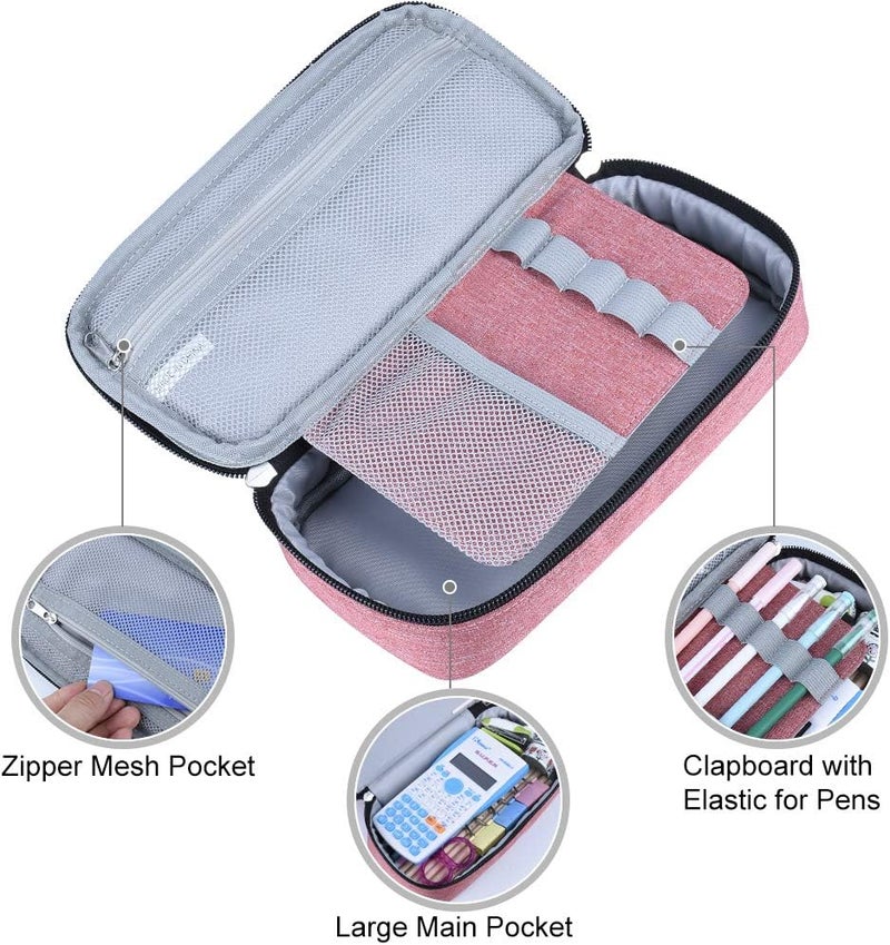 Chelory Big Capacity Pencil Case Large Pencil Bag Pouch Pen Case Pencil Marker Holder Stationery Storage Makeup Bag for Office Supplies Adults - Image 2