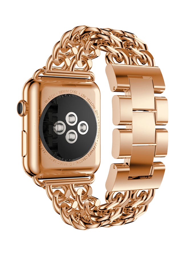 ISank Flexible Chain Replacement Strap For Apple Watch Series 3/2/1 Rose Gold - Image 2
