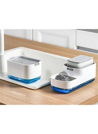 Dish Soap Dispenser for Kitchen Sink with Sponge Holder, 2 in 1 Easy Refill Dishwashing Caddy Tray Container Set, 2 Pack Non Scratch Dish Sponges - pzsku/Z2E1B3662B1125CADAAFBZ/45/1743285058/2b1012aa-f1da-4682-85ea-44600165c89b