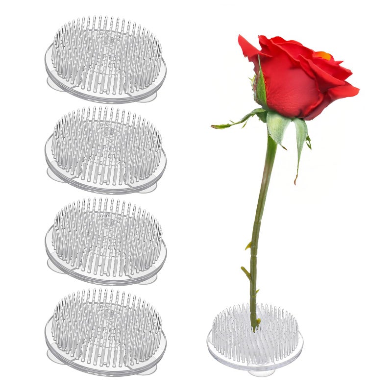 Sibba 4 PCS Clear Plastic Flower Pin Frog Round Japanese Floral Frogs for Arrangements Vase Flower Arrangement Pin Holders for Plant Decoration Wedding HomeOffice Ikebana Art Decor 276in70mm - Image 3