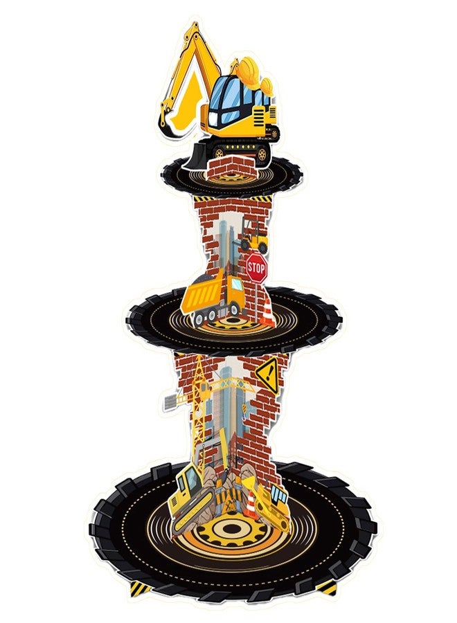 AGANS Dump Truck Cake Topper for Construction Theme Party Decorations - Digger Excavator Dump Truck Birthday Supplies for Boys, Cakes, Cupcakes & Desserts (Construction) - Image 2