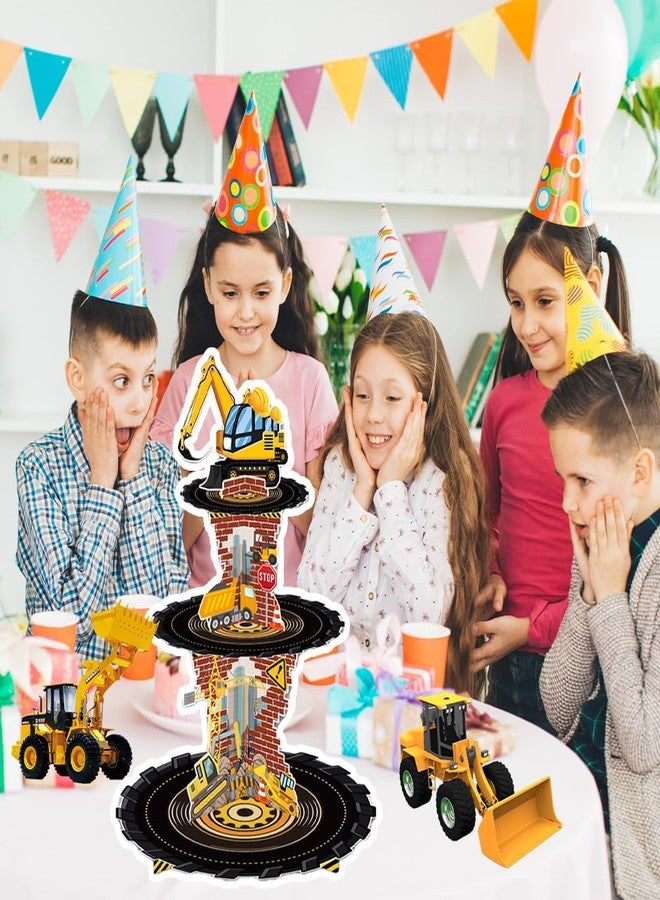 AGANS Dump Truck Cake Topper for Construction Theme Party Decorations - Digger Excavator Dump Truck Birthday Supplies for Boys, Cakes, Cupcakes & Desserts (Construction) - Image 4