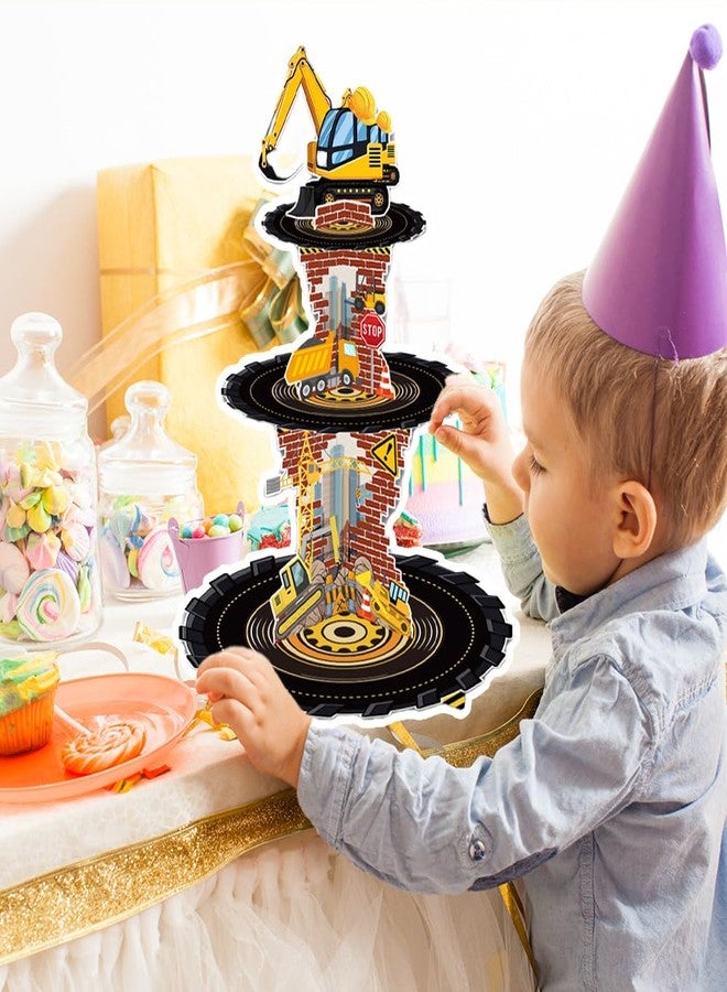 AGANS Dump Truck Cake Topper for Construction Theme Party Decorations - Digger Excavator Dump Truck Birthday Supplies for Boys, Cakes, Cupcakes & Desserts (Construction) - Image 3
