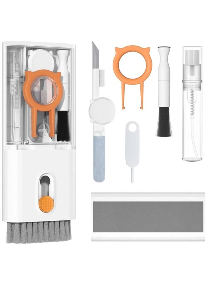 Generic 10-in-1 Keyboard Screen Cleaner Kit, Multifunctional Laptop Cleaning Brush with Keycap Puller and Brush, Screen Wipe Tools for MacBook, Tablet, PC, Phones, Earphone (White)  - Image 1