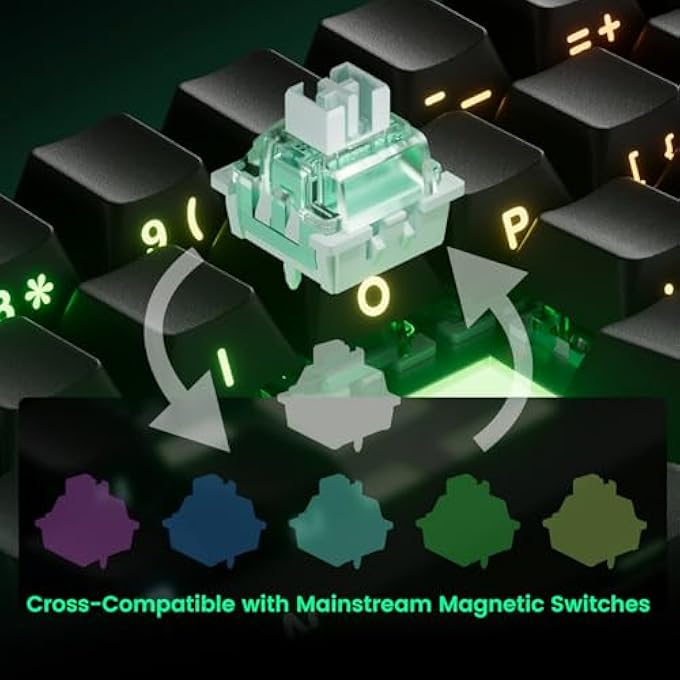 rayihni FUN60 PRO 8K SP FAST SHOOTING GAMING KEYBOARD, HE KEYBOARD, MULTIMODES, WIRELESS, 60% BRIGHT WHITE (DAZZLING MAGNETIC SWITCH) - Image 3