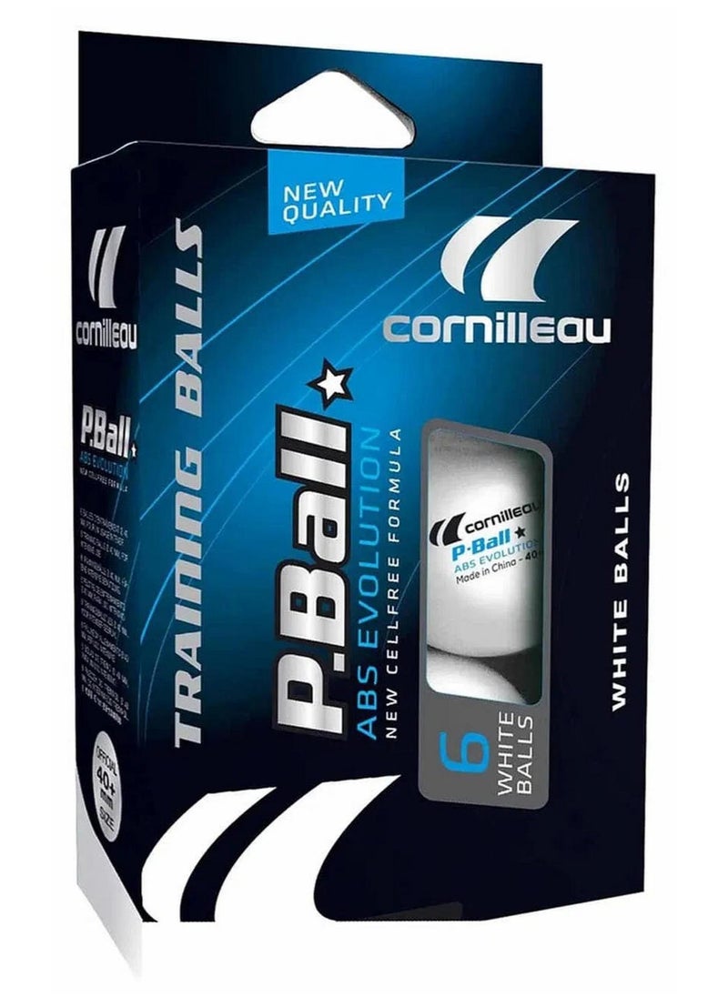 CORNILLEAU P-Ball Abs Evolution 1 White 6 Plastic Balls  - Image 1