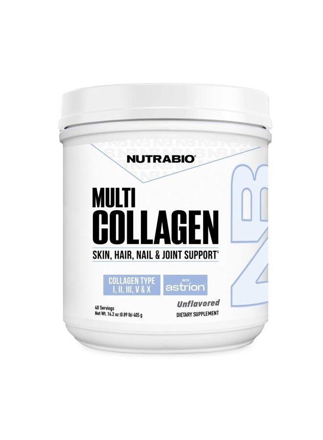 NutraBio مسحوق الكولاجين المتعدد - ببتيدات الكولاجين المهدرجة لشعر وبشرة متألقة - من مصادر علفية - مسحوق الكولاجين للنساء والرجال - 45 حصة - Image 1