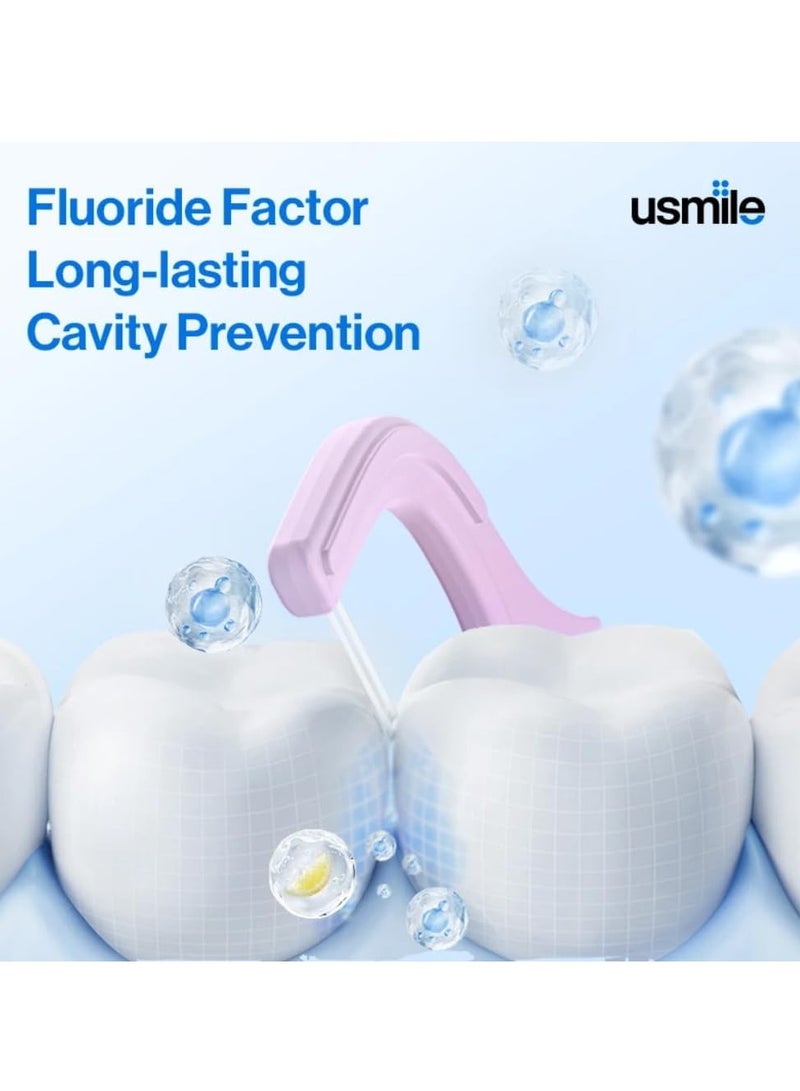 usmile Twin-line Freshening Anti-caries Dental Floss Toothpicks Teeth Stick Tooth Cleaning Interdental Oral Care (Anti-caries - 200 Count, Pack of 4) - Image 3