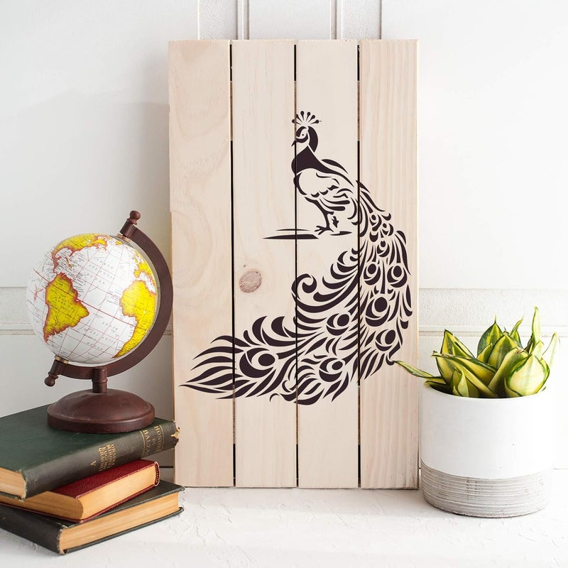 Ivanas Peacock Stencil - Reusable Stencils for Painting - Mylar Stencil for Crafts and Decorations Size - (12 x 12 inch) - Image 2