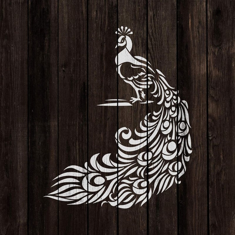 Ivanas Peacock Stencil - Reusable Stencils for Painting - Mylar Stencil for Crafts and Decorations Size - (12 x 12 inch) - Image 3