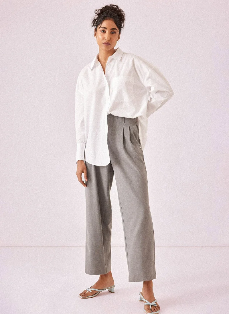 The Label Life White Poplin Oversized Shirt