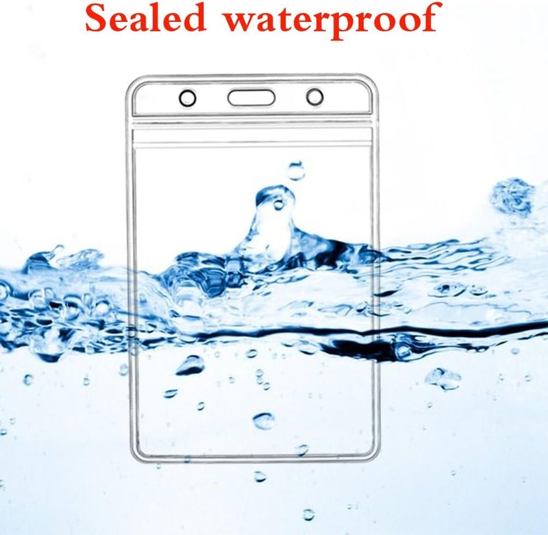 KingSom 10 Pcs Vertical ID Badge Holders Sealable Waterproof Clear Plastic Holder, Fits RFID/Proximity/Badge Swipe Cards or Credit Card (10) - Image 4
