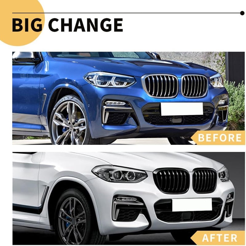 MAXDOM LLC شبكة أمامية علوية بديلة من MAXDOM لسيارة BMW X3 G01 و X4 G02 - شبكة ABS ذات شريحة واحدة باللون الأسود اللامع - Image 2
