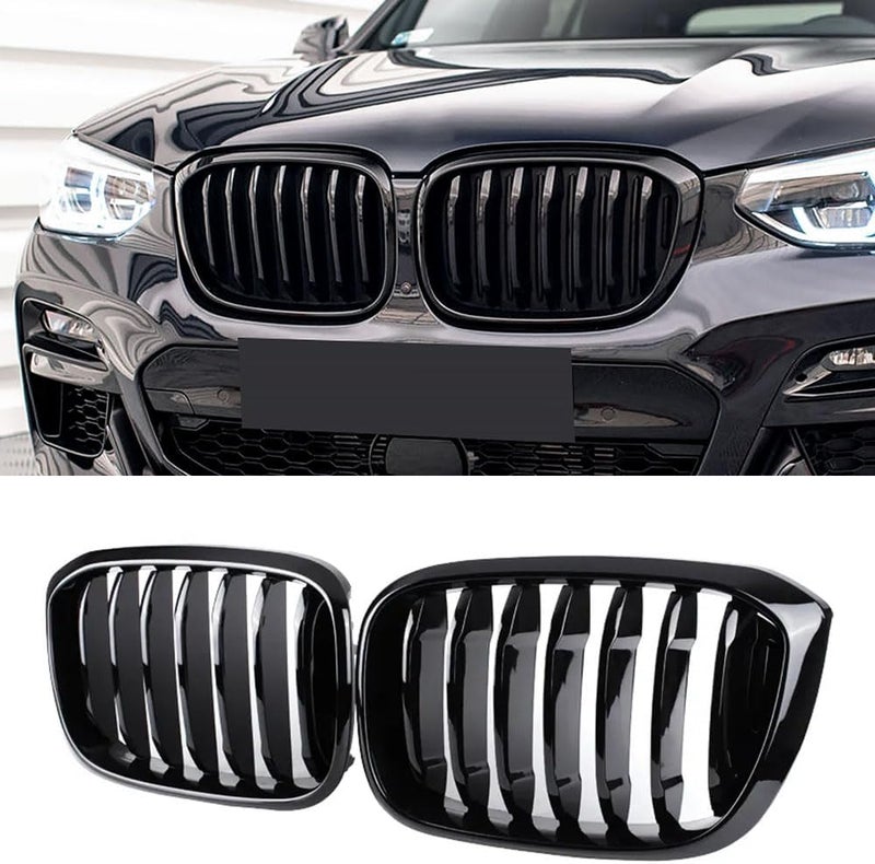 MAXDOM LLC شبكة أمامية علوية بديلة من MAXDOM لسيارة BMW X3 G01 و X4 G02 - شبكة ABS ذات شريحة واحدة باللون الأسود اللامع - Image 1