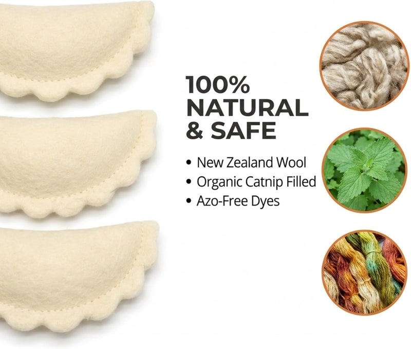 Glaciart One ألعاب قطط من نوع “Glaciart One Wool Dumpling” مع نبات النيبت | تعزز التفاعل وتخفف من الملل، وتشجع القطط على ممارسة الرياضة والاستكشاف واللعب | محشية بأعشاب عضوية تساعد على تهدئة القطط أو تقليل قلقها. - Image 2