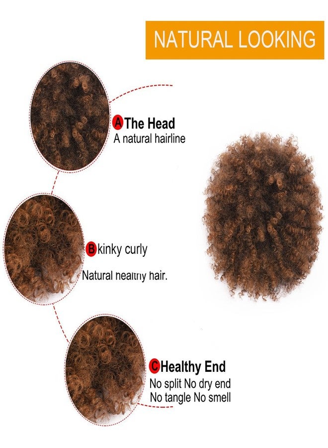 CECINILL Afro Puff kinky curly Drawstring Ponytail Extension for Black Women Synthetic Short Afro Kinkys Curly Afro Bun Extension Hairpieces Updo Hair Extensions with Two Clips(T30#) - Image 5