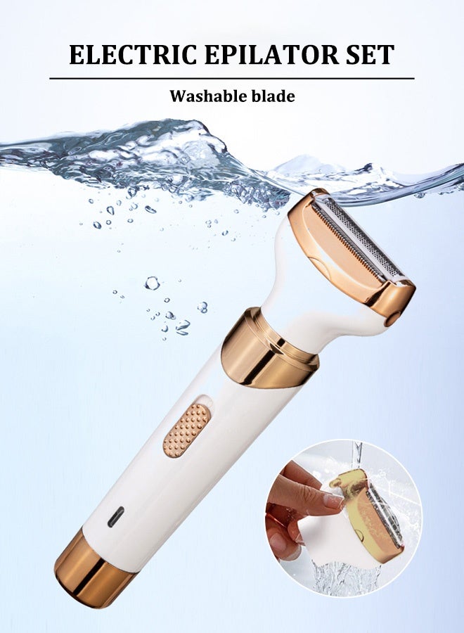 Epilator 4-in-1 - Professional Hair Removal for Bikini/Legs/Underarm,  Waterproof IPX7 Women's Long-Lasting Smooth Skin Kit USB Charge - Image 5