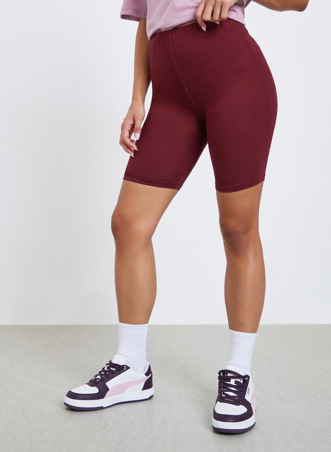 ستايلي شورت ركوب دراجة سادة أساسي - Image 2