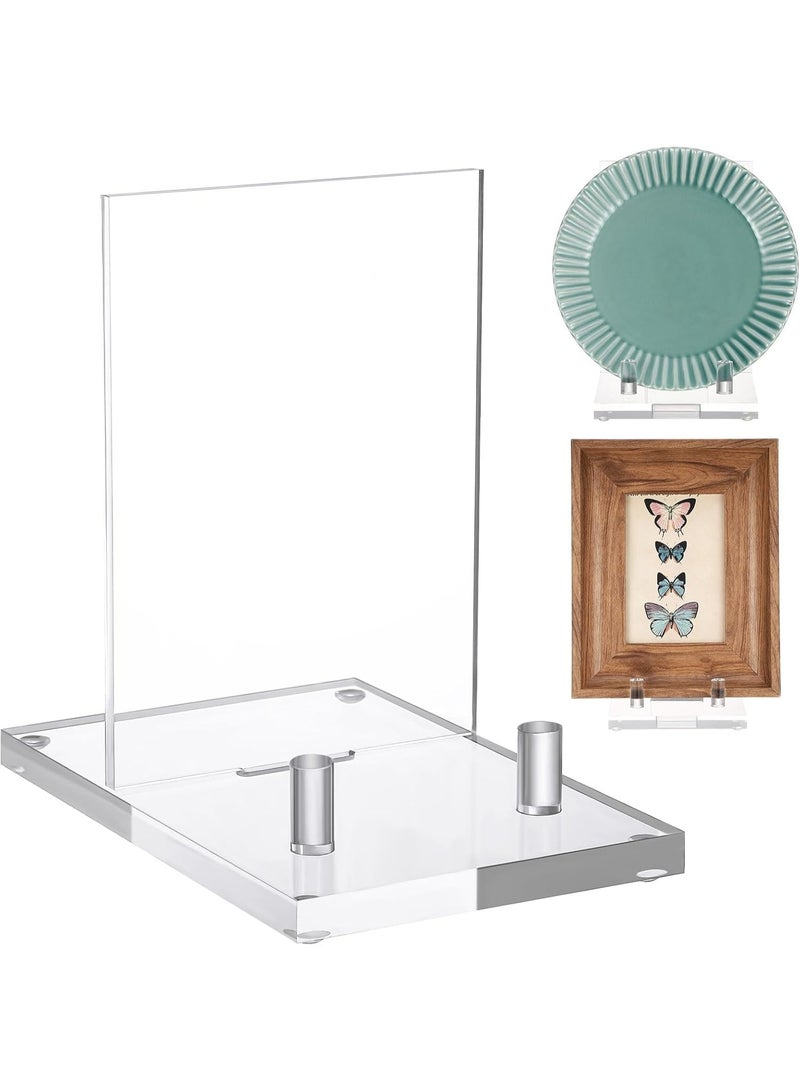 Relex Clear Acrylic Display Stand for Books, Photos, Plates, Artworks, Multi-Purpose Transparent Easel Holder for Picture Frames, Notebooks, Menus, Desk & Shelf Display, Durable, 10x14.5x16.8cm - Image 1