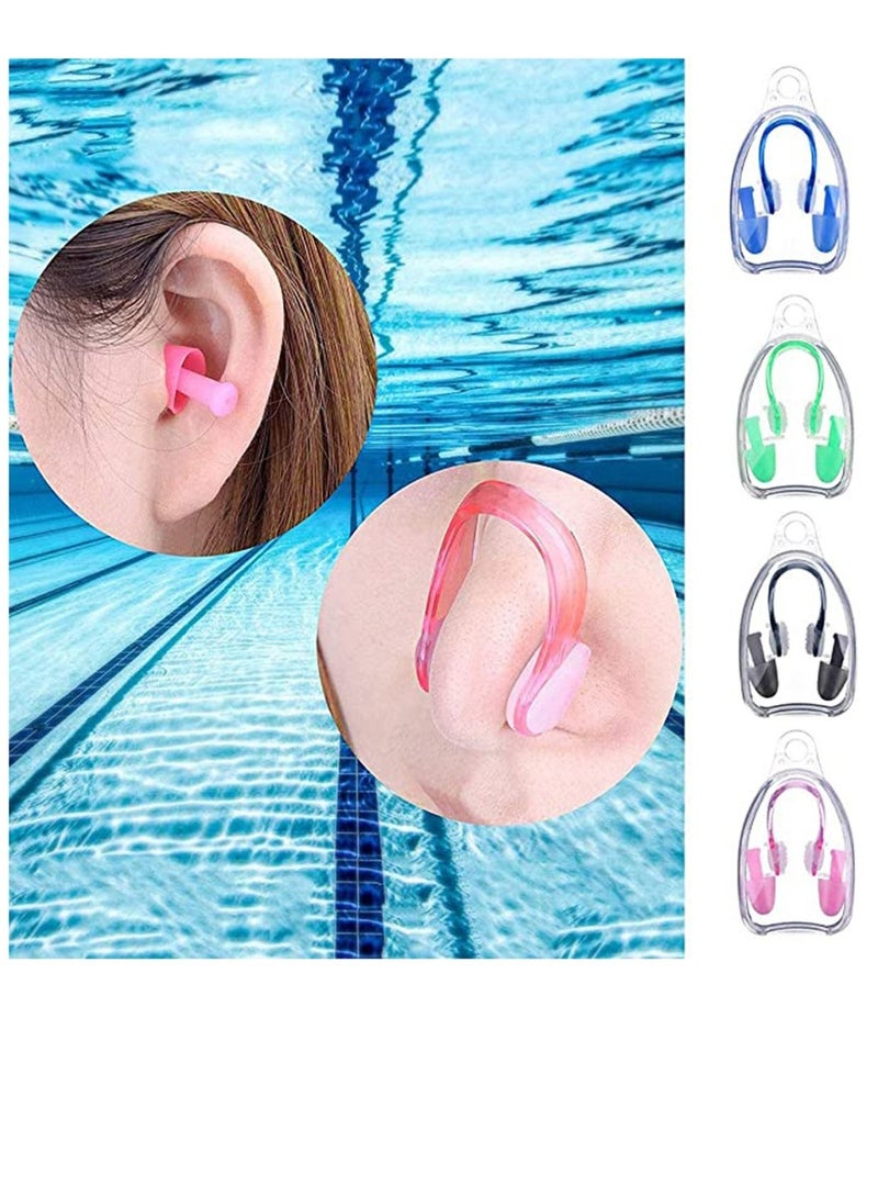 SYOSI 4 Pack Nose Clips and Earplugs Set for Swimming Soft Silicone Nose Plugs and Ear Plugs for Swimming Kids Nose Ear Protectors Kit ideal for Beginner - Image 2