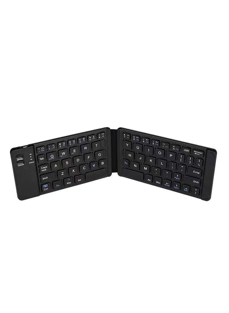 Foldable Bluetooth Keyboard, Ultra-Slim Pocket Size Rechargeable Keyboard,Compatible with IOS/Android/Windows,Smartphone/Tablet/Laptop,Black - Image 1