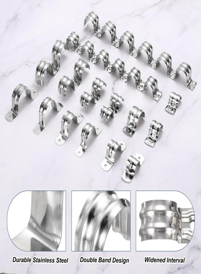 ميكسينيتي مشبك أنابيب MECCANIXITY 26 قطعة 1 بوصة 25 مم، حزام أنابيب من الفولاذ المقاوم للصدأ بفتحة واحدة، حامل على شكل حرف U مزدوج الشريط، مشبك أنابيب معدني صلب لتثبيت الأنابيب وتركيب أسلاك الأنابيب - Image 4
