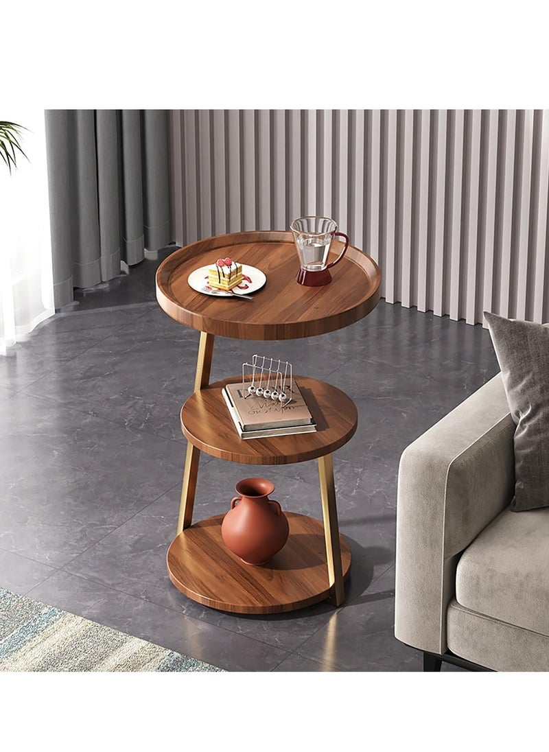 Blueland End Table, Round Living Room Sofa Side Table, Metal Bedside Desk Stand, Movable Nightstand, Modern Corner Tea Table, Rustic Style Tables, Bedroom, Office & Balcony, Easy to Assemble  - Image 5