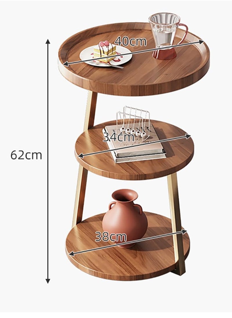 Blueland End Table, Round Living Room Sofa Side Table, Metal Bedside Desk Stand, Movable Nightstand, Modern Corner Tea Table, Rustic Style Tables, Bedroom, Office & Balcony, Easy to Assemble  - Image 2