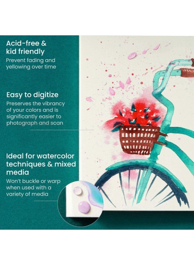 THE PRO BRO A4 Watercolor Paper 300 GSM | 20 Sheets | Cold Press Sketchbook for Painting & Drawing - Image 3