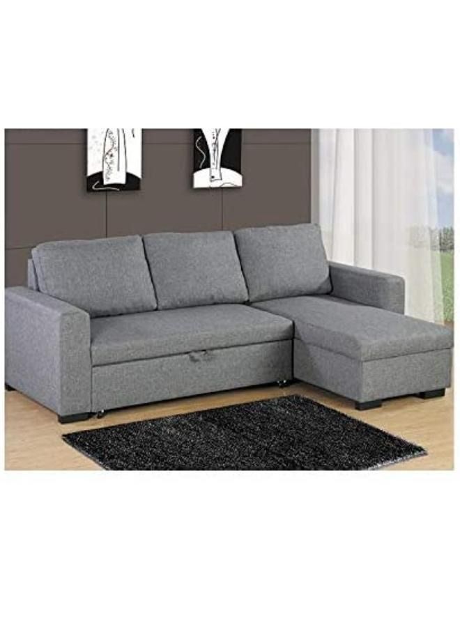 SULSHA MODERN L Shape Corner Sofa Grey, Sofa CumBed  - Image 1