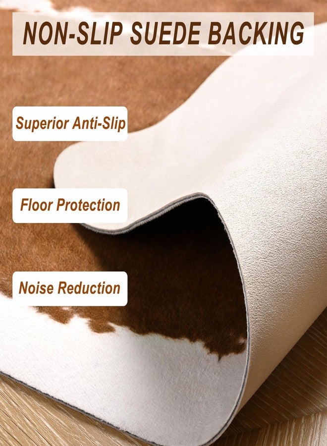 BENRON Small Cowhide Rug, Faux Cow Hide Rugs for Entryway Kitchen Hallyway Western Home Decor, Non Slip Cute Rug with Irregular Animal Skins and Hides, Khaki Brown, 2.9 x 3.9ft - Image 5