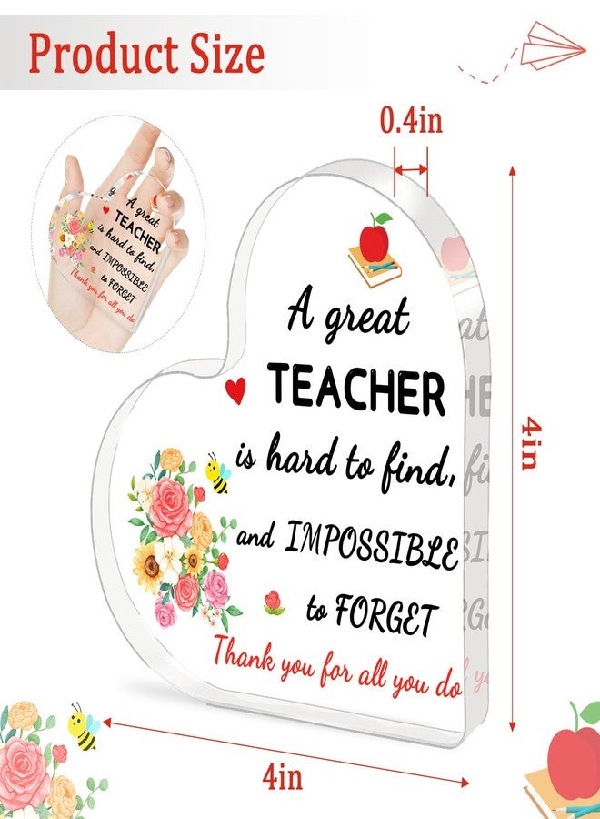 ilifemate Teacher Gifts for Women, Men, Christmas Gifts for Teachers - Acrylic Heart Shape Plaque Teachers Gifts, Teacher Christmas Birthday Thanksgiving Appreciation Gifts for Women Men Best Teacher Gifts - Image 5