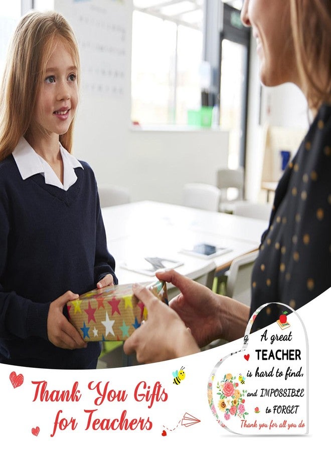 ilifemate Teacher Gifts for Women, Men, Christmas Gifts for Teachers - Acrylic Heart Shape Plaque Teachers Gifts, Teacher Christmas Birthday Thanksgiving Appreciation Gifts for Women Men Best Teacher Gifts - Image 4