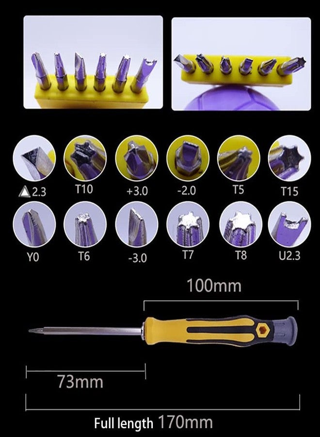 HOJI Multi Purpose Professional 6 in 1 Screwdriver Toolkit with S2 Steel Bits, 2 sides - Total 12 types Repair Tool Kit for Laptop,Smartphone,Phone,Camera and Other Etc. - Image 5