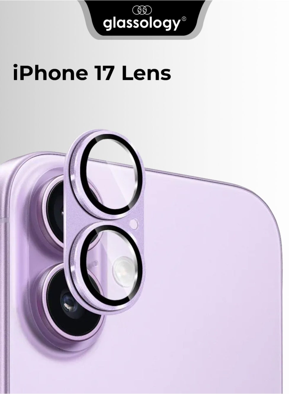 glassology iPhone 17 Camera Lens Protector Ultra HD Clarity Anti Scratch No Residue Easy Install Ultra Thin Design Case-Friendly Precise Fit Purple