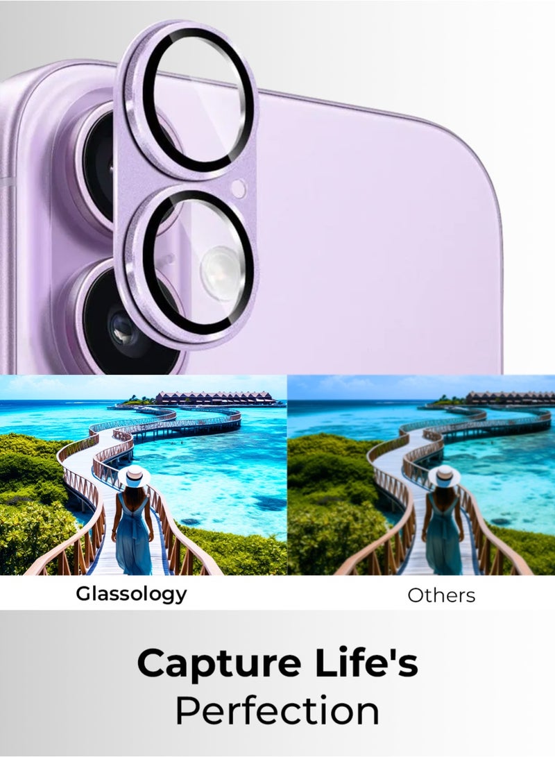 جلاسولوجي iPhone 17 Camera Lens Protector Ultra HD Clarity Anti Scratch No Residue Easy Install Ultra Thin Design Case-Friendly Precise Fit Purple - Image 3