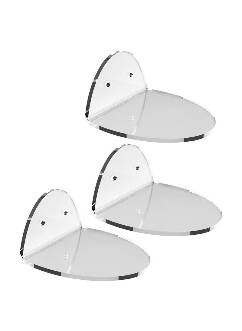 SMARTPOINTS Set of 3 Small Acrylic Wall Shelves – Clear Floating Display Shelves for Home & Office Decor  - Image 1