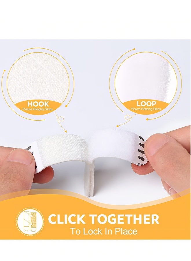 Happy D 24 Pairs (48 Strips) Picture Hanging Strips, Heavy Duty Sticky Picture Hangers for Walls, Hanging Pictures Without Nail, Damage Free Refill Adhesive Poster Strips, Frame Mounting Strips White - Image 3