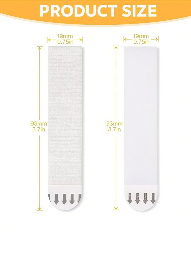 Happy D 24 Pairs (48 Strips) Picture Hanging Strips, Heavy Duty Sticky Picture Hangers for Walls, Hanging Pictures Without Nail, Damage Free Refill Adhesive Poster Strips, Frame Mounting Strips White - Image 2