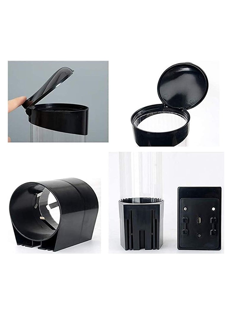 Wall-Mounted Disposable Cup Dispenser Transparent Plastic Cup Holder with Black Cover - Image 2