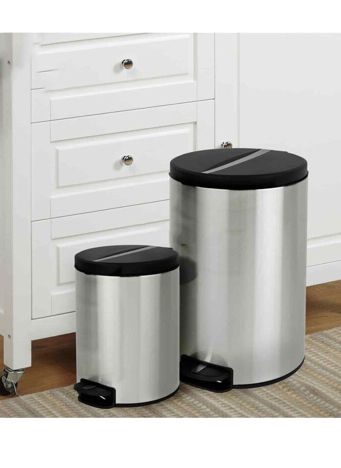 EKO NOVA SERIES | Brushed Stainless Steel Finish | Soft-Closing | Fingerprint-Resistant | Step Trash Bin | Small | 5L  - Image 5