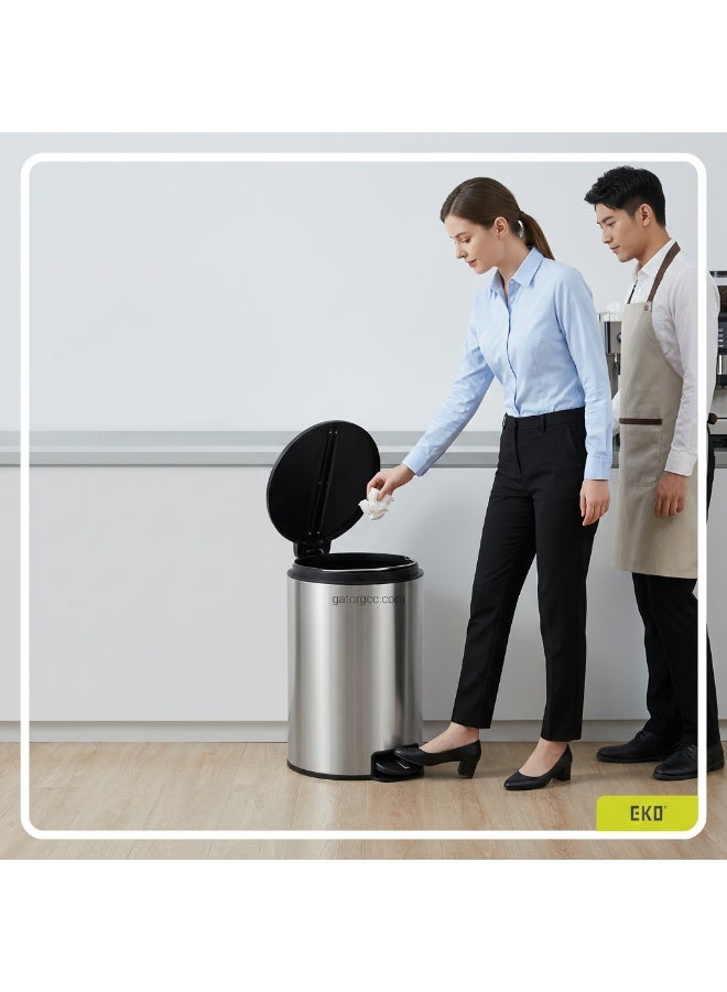 EKO NOVA SERIES | Brushed Stainless Steel Finish | Soft-Closing | Fingerprint-Resistant | Step Trash Bin | Small | 5L - Image 4