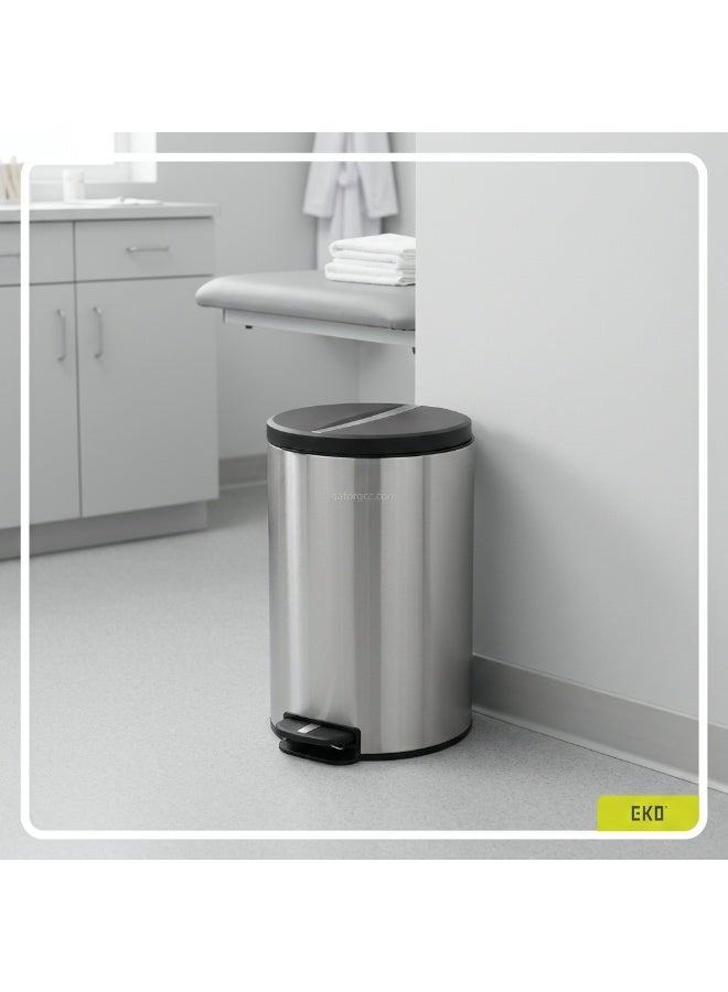 EKO NOVA SERIES | Brushed Stainless Steel Finish | Soft-Closing | Fingerprint-Resistant | Step Trash Bin | Small | 5L - Image 5
