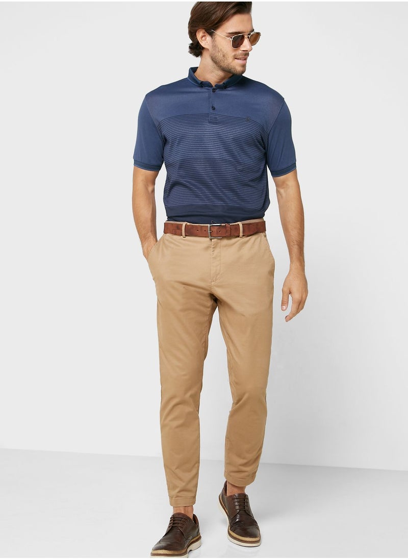 Robert Wood - Striped Polo Shirt - Image 1