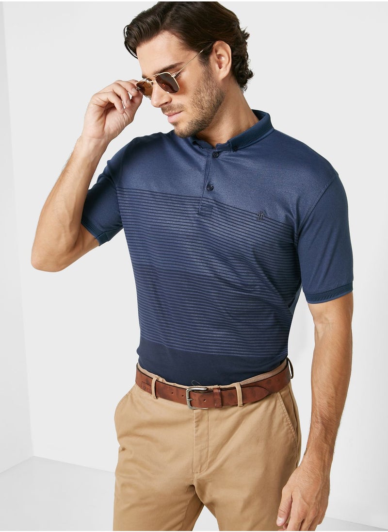 Robert Wood - Striped Polo Shirt - Image 1