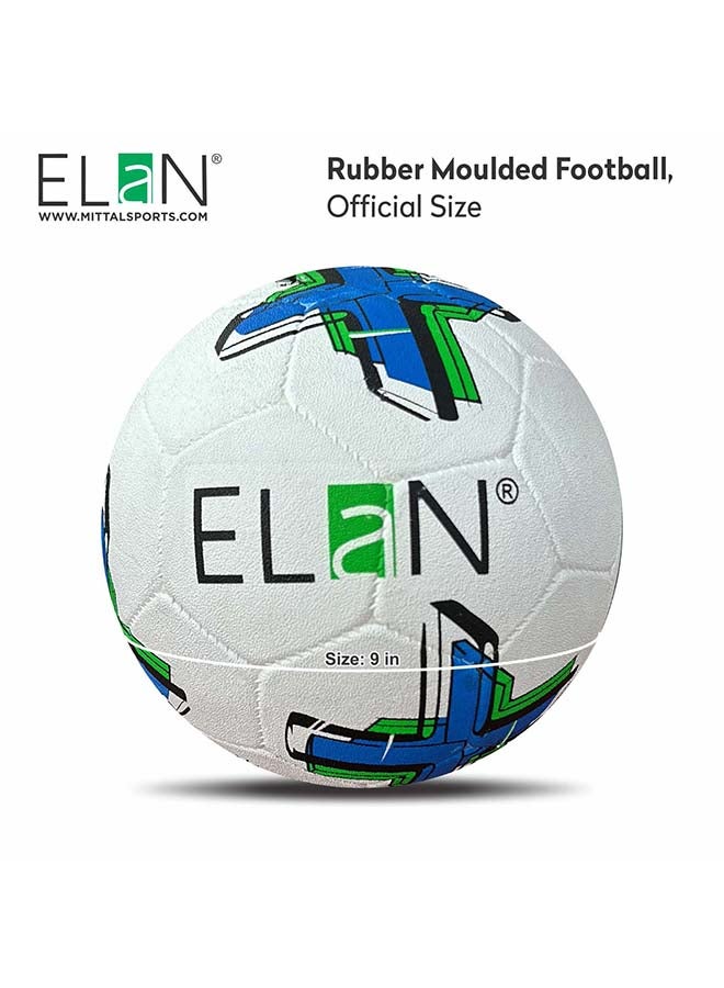 Elan Rubber Moulded Football - Official Size 5 & Weight, Durable White & Red Training Soccer Ball, High-Grip All-Weather Performance For Hard Ground, Street & Concrete Play (Ages 14+ Years) - Image 4