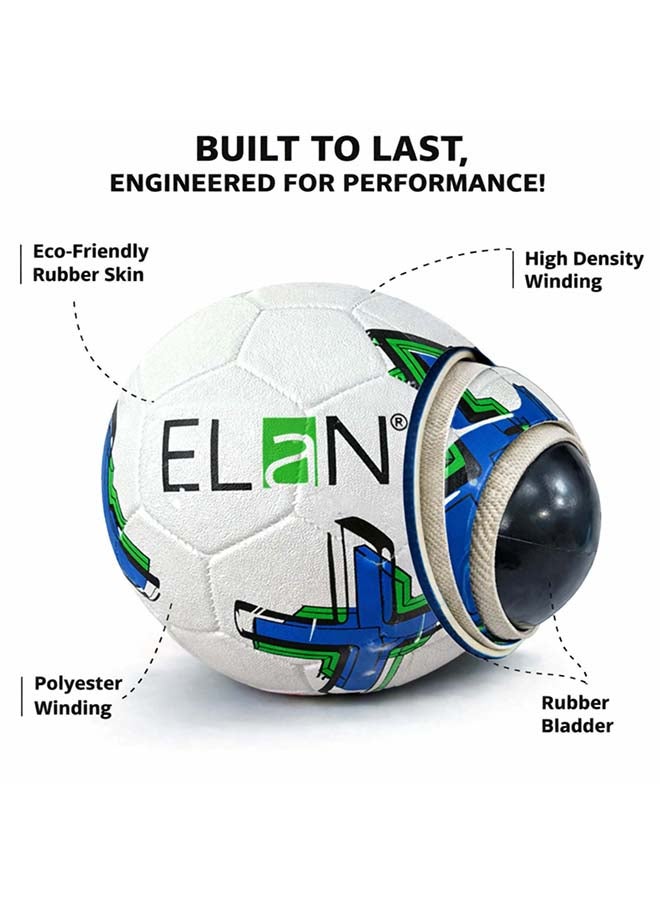 Elan Rubber Moulded Football - Official Size 5 & Weight, Durable White & Red Training Soccer Ball, High-Grip All-Weather Performance For Hard Ground, Street & Concrete Play (Ages 14+ Years) - Image 5