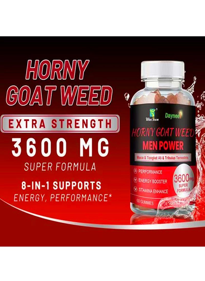 Wins Town - Gummies for Men Advanced Strength Formula with 3600MG Boost Energy Stamina and Vitality Male Wellness and Endurance Supplement Gummies for Daily Support - Image 1