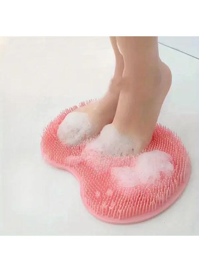 Yellow Back And Foot Shower Scrubber For Full Body Exfoliation Massage Non Slip Bathroom Foot Brush Soaking Mat - Image 3