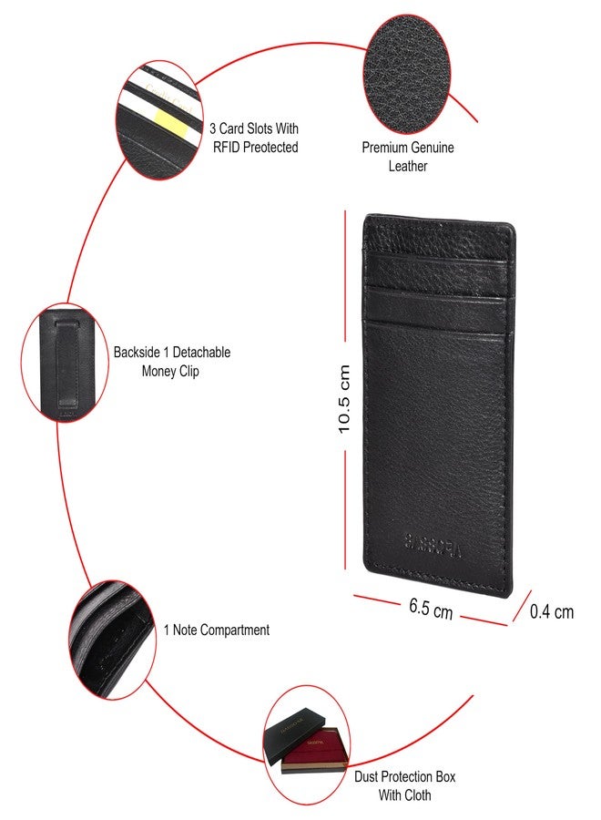 Sassora Premium Genuine Leather Unisex RFID Money Clip - Image 3